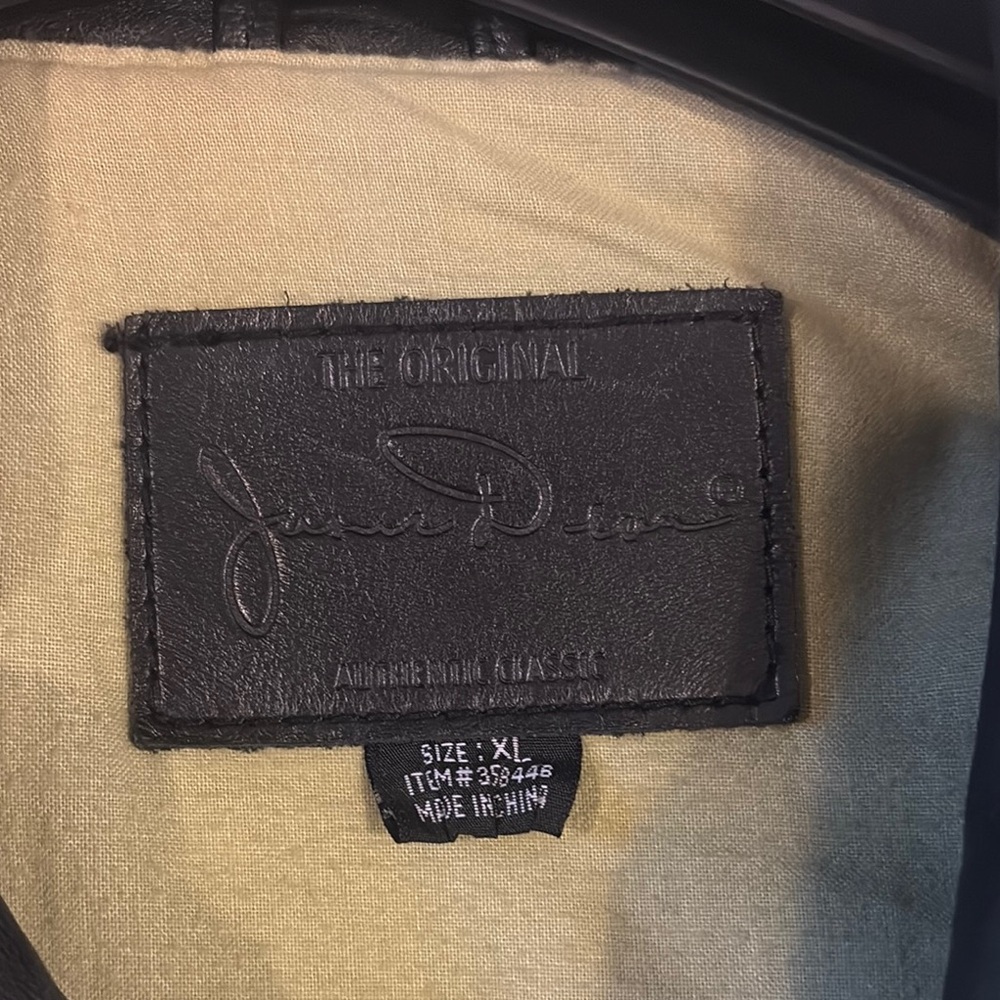 Vintage James Dean The Original Limited Edition Bomber Leather Jacket Black XL - Picture 2 of 7